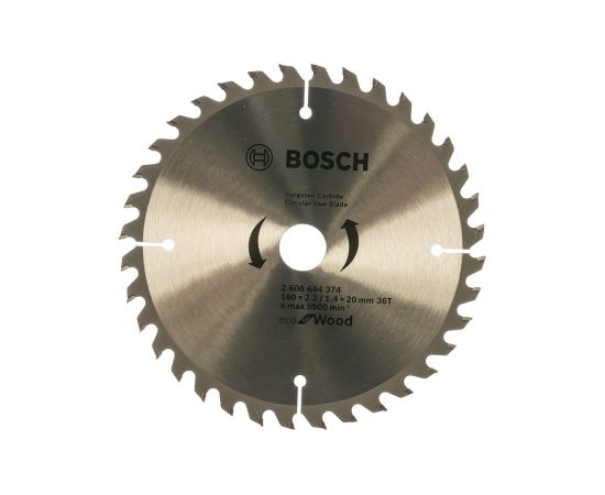 Griešanas disks Bosch Eco for Wood 2608644374; 160x20 mm; Z36