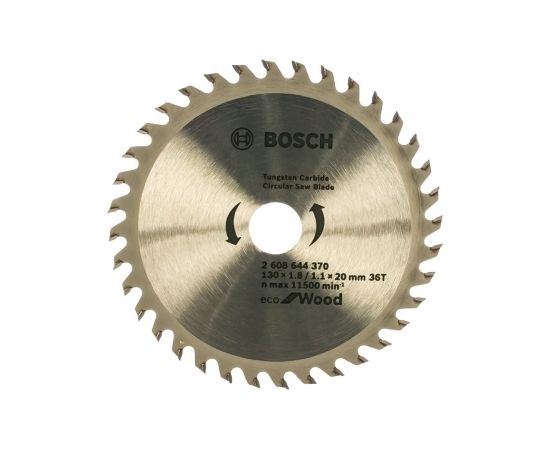 Griešanas disks Bosch Eco for Wood 2608644370; 130x20 mm; Z36