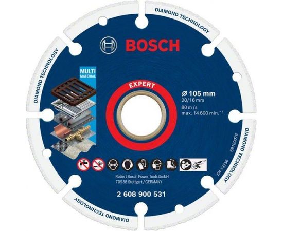 Dimanta griešanas disks Bosch 2608900531; 105x20/16 mm