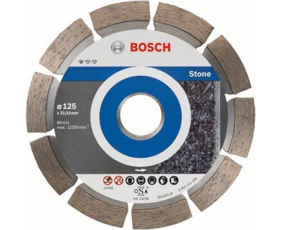 Dimanta griešanas disks Bosch Standard for Stone 2608603236; 125x22,23 mm; 10 gab.