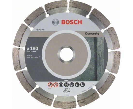 Dimanta griešanas disks Bosch Standard for Concrete 2608603242; 180x22,23 mm; 10 gab.