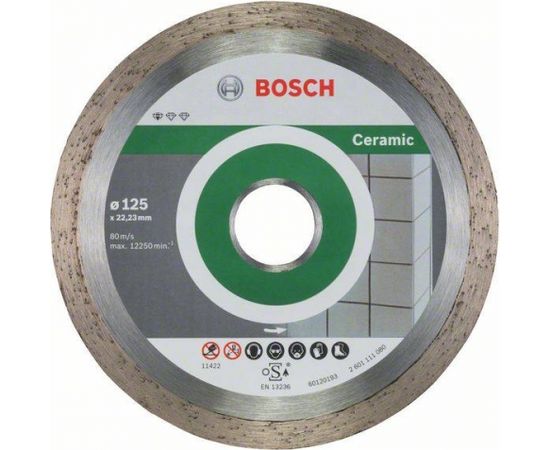 Dimanta griešanas disks Bosch Standard for Ceramic 2608603232; 125x22,23 mm; 10 gab.