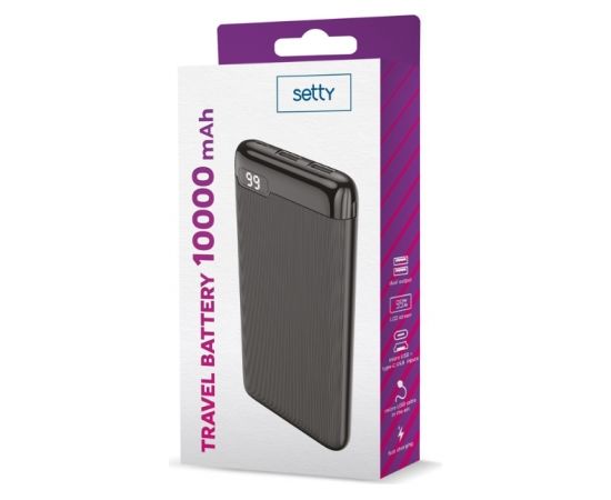 Setty LCD SPBL-10 Power Bank Ārējas Uzlādes Baterija 10000 mAh