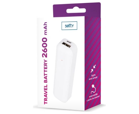 Setty Power Bank Ārējas Uzlādes Baterija 2600 mAh