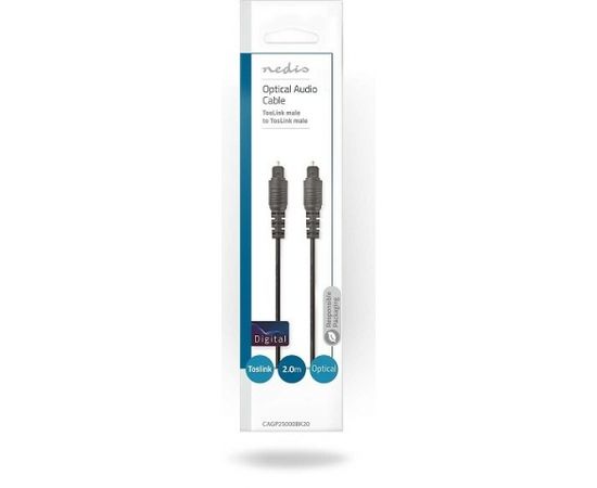 Nedis Toslink CAGP25000BK20 Digitālāis optiskais audio vads 2m