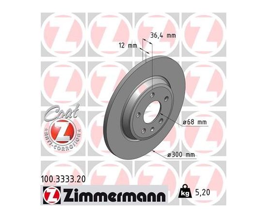 Zimmermann Bremžu disks 100.3333.20