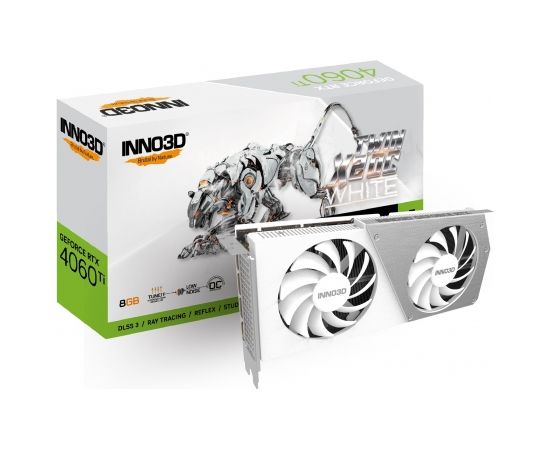 GRAPHICS CARD INNO3D Geforce RTX 4060 TI TWIN X2 OC WH NVIDIA 8 GB GDDR6 DLSS 3