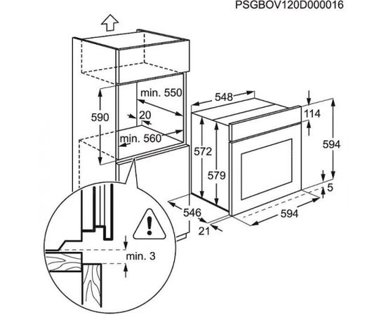 Electrolux EZB3430AOK Cepeškrāsns, melna