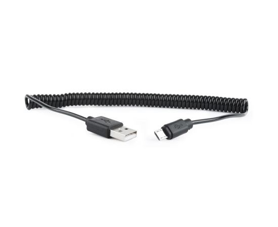 Gembird micro USB cable 2.0 coiled cable black 1.8m