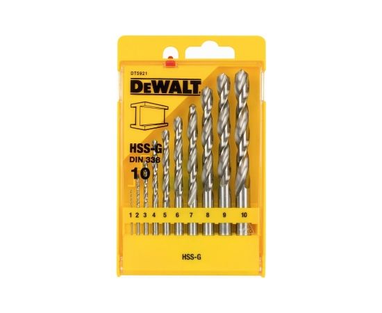 Dewalt HSS-G Metal drill bit - set 10 pieces