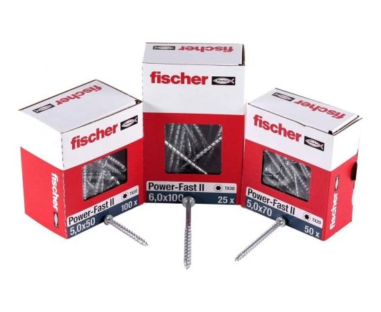 FISCHER chipboard screw Power-Fast II 6.0x140 countersunk (50 pieces, partial thread, galvanized)