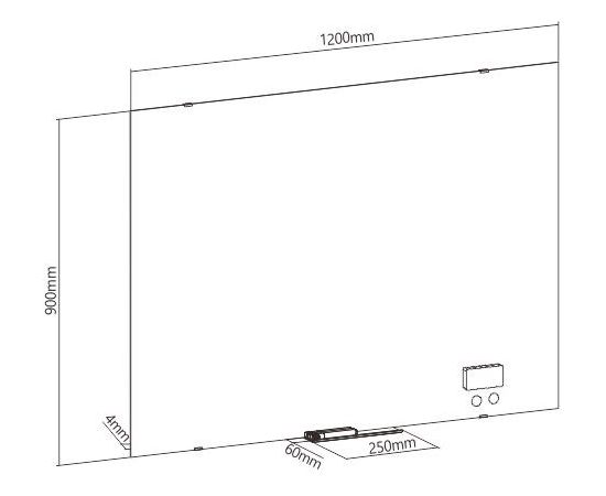 Glass white board Up Up 900x1200mm