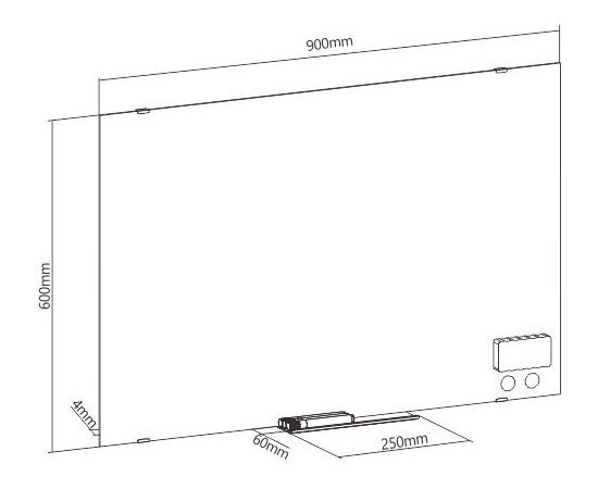 Glass white board Up Up 600x900mm