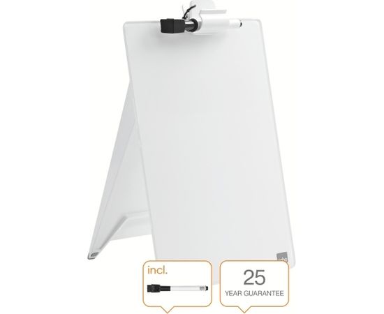 Esselte Glass Desktop Whiteboard Easel Nobo Brilliant White 22x30cm