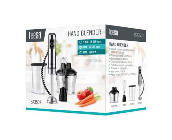 Teesa TSA3507 blender 0.6 L 1200 W Black, Silver