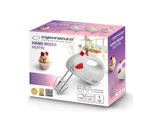 Esperanza EKM007R mixer Hand mixer Red,White 150 W