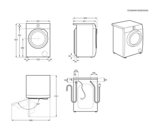 AEG LWR85165O Veļas mašīna ar žāvētāju 10/6kg 1551rpm PowerCare SteamRefresh DualSense