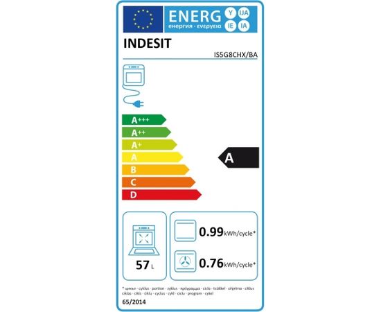 Indesit IS5G8CHXBA Gāzes plīts Gāzes Plītis