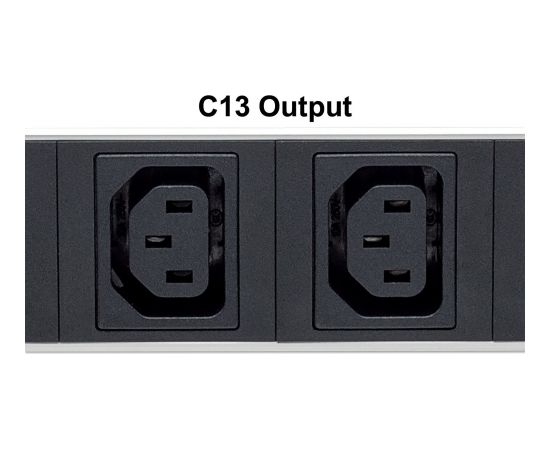 Intellinet 19" 1U Rackmount 8-Output C13 Power Distribution Unit (PDU), With Removable Power Cable and Rear C14 Input (Euro 2-pin plug)