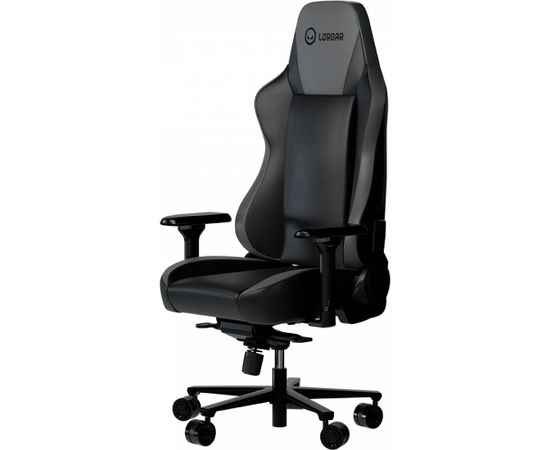 LORGAR Base 311, Gaming chair, PU eco-leather, 1.8 mm metal frame, multiblock mechanism, 4D armrests, 5 Star aluminium base, Class-4 gas lift, 75mm PU casters, Black + grey