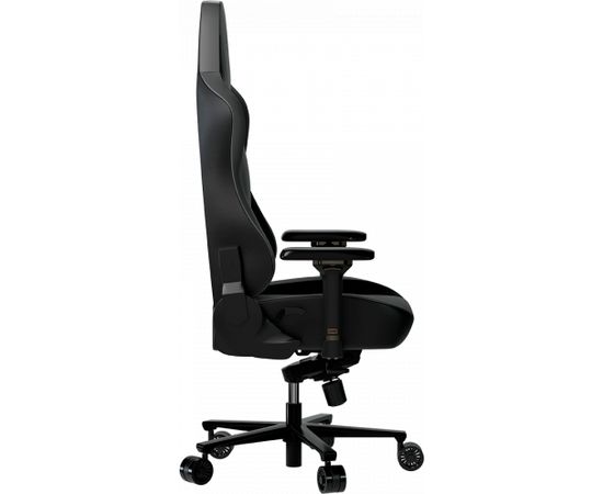 LORGAR Base 311, Gaming chair, PU eco-leather, 1.8 mm metal frame, multiblock mechanism, 4D armrests, 5 Star aluminium base, Class-4 gas lift, 75mm PU casters, Black + grey