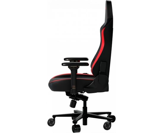 LORGAR Embrace 533, Gaming chair, PU eco-leather, 1.8 mm metal frame, multiblock mechanism, 4D armrests, 5 Star aluminium base, Class-4 gas lift, 75mm PU casters, Black + red