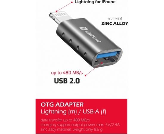 Swissten OTG Adapteris Lightning uz USB Savienojums