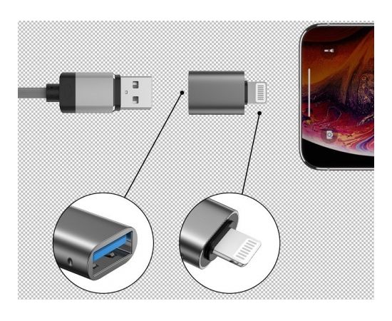 Swissten OTG Adapteris Lightning uz USB Savienojums