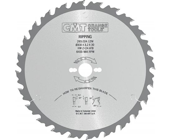 Griešanas disks kokam CMT 285; 450x3.8x30; Z36; 20°