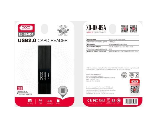 XO DK05A USB 2.0 Karšu lāsītājs