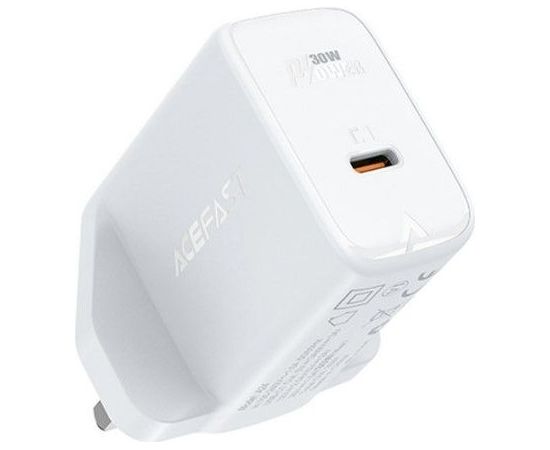 Acefast  
 
       GaN wall charger (UK plug) USB Type C 30W, Power Delivery, PPS, Q3 3.0, AFC, FCP 
     White