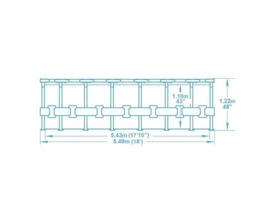 Baseins 549x122cm Steel Pro MAX