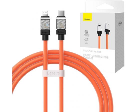 Fast Charging cable Baseus USB-C to Coolplay Series 1m, 20W (orange)