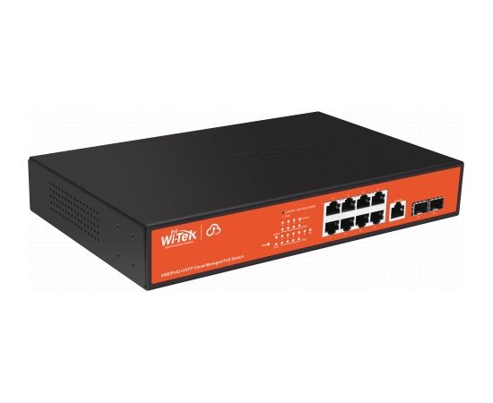 WI-PCMS310GF ~ CLOUD L2 Gigabit pārvaldāms PoE komutators 8GE(24V/48V-PoE)+2SFP+1CON (PoE 150W)