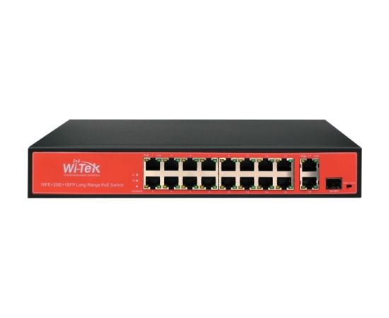 WI-PS518G ~  PoE Komutators 16FE(PoE)+1GE(Uplink)+1 Combo SFP (PoE 200W)