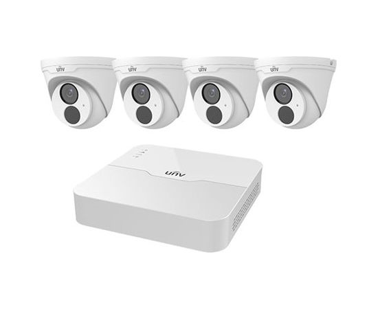 UNV 4MP 4-канальный комплект видеонаблюдения с PoE (NVR + 4 купольные камеры)