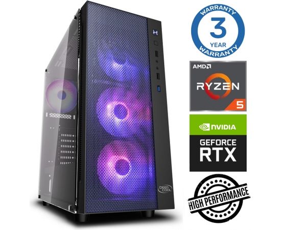 INTOP Ryzen 5 5600X 32GB 480SSD M.2 NVME+2TB RTX4060Ti 8GB no-OS