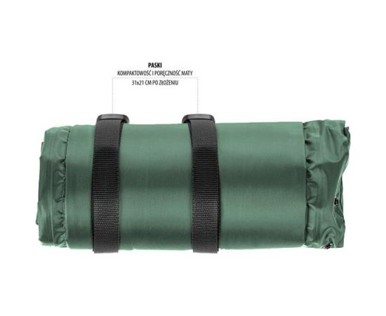 Pašpiepūšamais paklājiņš ar spilvenu NC4008 GREEN SELF-INFLATING MAT NILS CAMP