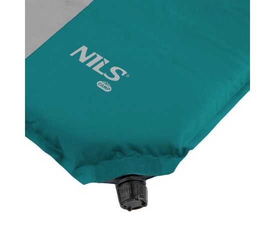 Pašpiepūšamais paklājiņš ar spilvenu NC4340 TURQUOISE-GREY SELF-INFLATING MAT NILS CAMP