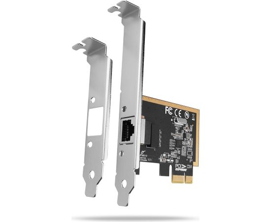 AXAGON PCEE-GRF PCI-Express network card adds high speed Gigabit Ethernet connection to your desktop computer. It enables a transmission speed of 10/100/1000 Mbit/s.