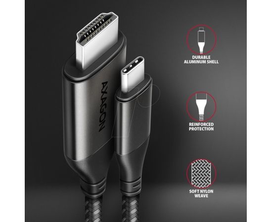 AXAGON RVC-HI2MC USB-C -> HDMI 2.0 adapter 4K/60Hz Aluminum, 1,8m cable