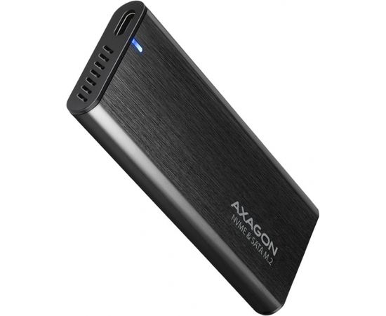 Axagon External USB-C 3.2 Gen 2 metal box for M.2 NVMe & SATA SSD disks. Screwless.