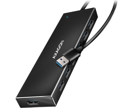 Axagon Seven-port USB 3.2 Gen 1 hub with charging support. Connector for external power supply. USB-A cable 1 m.