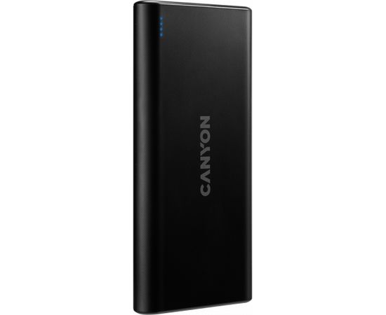 CANYON PB-106, Power bank 10000mAh Li-poly battery, Input 5V/2A, Output 5V/2.1A(Max), USB cable length 0.3m, 140*68*16mm, 0.24Kg, Black