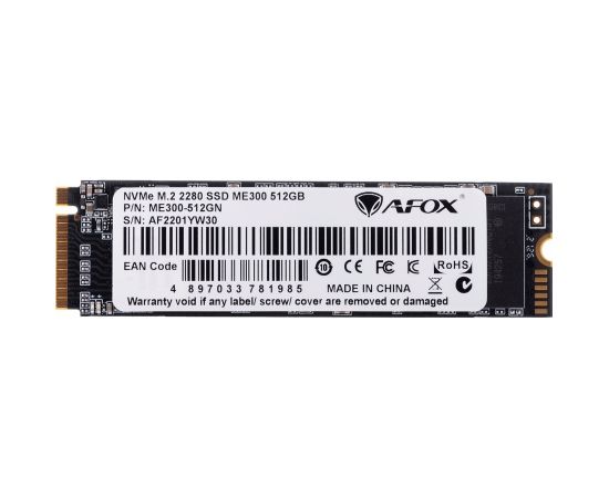 AFOX SSD M.2 PCI-EX4 512GB INTEL TLC 1,7 GB/S NVME SSD Cietie Diski (Solid state drive)