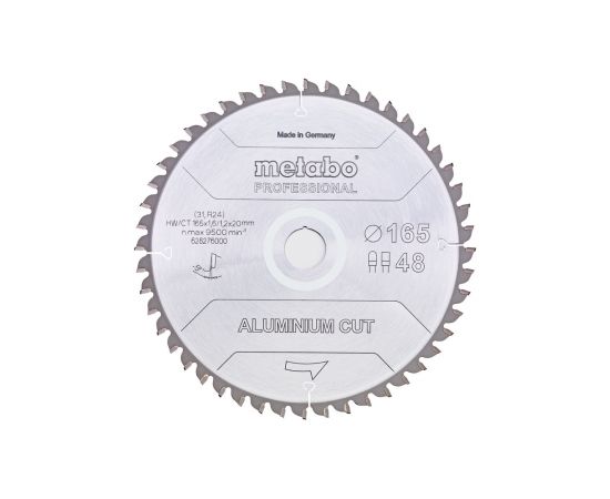 Griešanas disks alumīnijam Metabo Professional; 165x20x1,6 mm; Z48; -5°