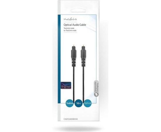 Nedis Toslink CAGP25000BK100 Digitālāis optiskais audio vads 10m