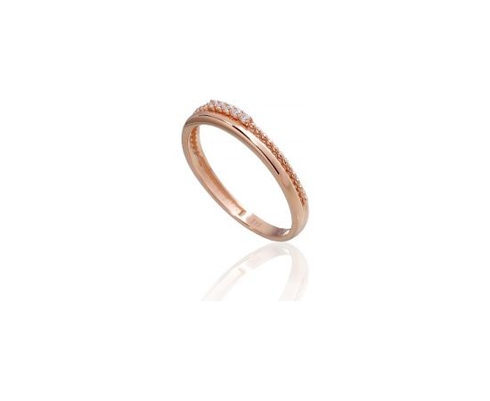 Золотое кольцо #1100986(Au-R)_CZ, Красное Золото 585°, Цирконы, Размер: 16.5, 1.43 гр.