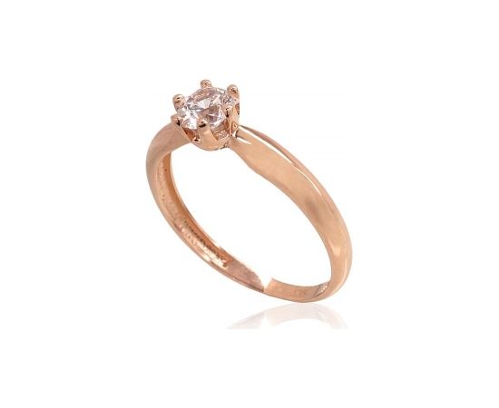 Золотое кольцо #1100935(Au-R)_CZ, Красное Золото 585°, Цирконы, Размер: 18.5, 1.76 гр.