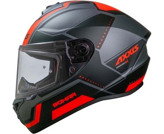 Axxis Helmets, S.a CASCO AXXIS FF112C DRAKEN S SONAR B5 ROJO FLUOR MATE S